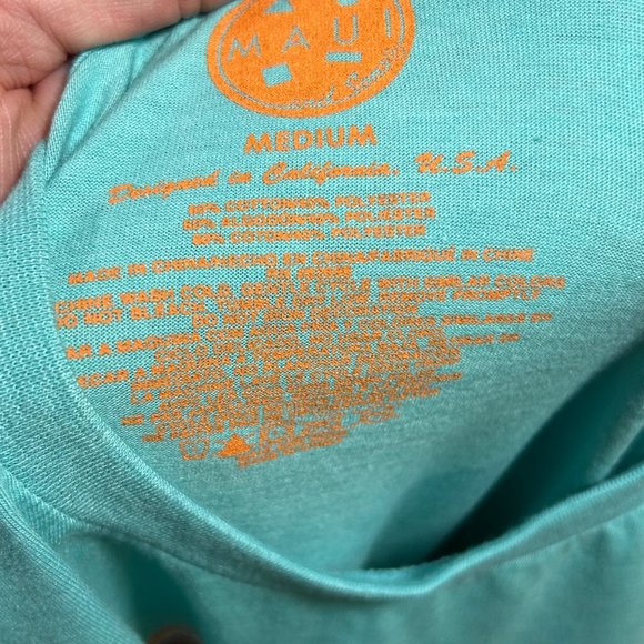 NWT Maui and Sons Logo Heather Pool Blue Tee Shirt Men's M - Picture 8 of 9